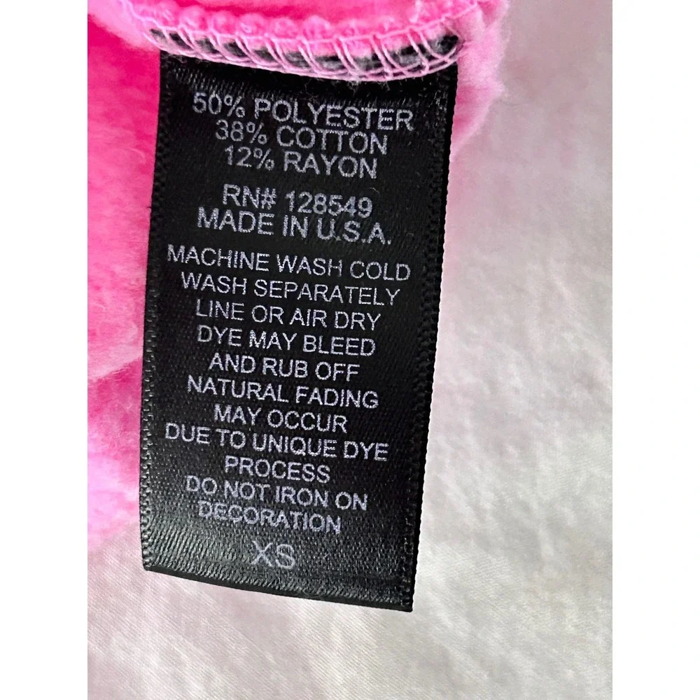 Aviator Nation University of Texas Neon Pink Rainbow Striped Sweatshirt XS Bolt - Picture 11 of 11